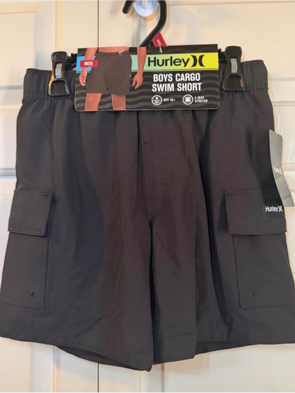 Hurley Boys Black Cargo Swim Shorts